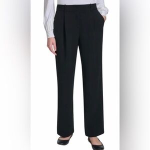 DKNY Women's Black Wide-Leg Trousers